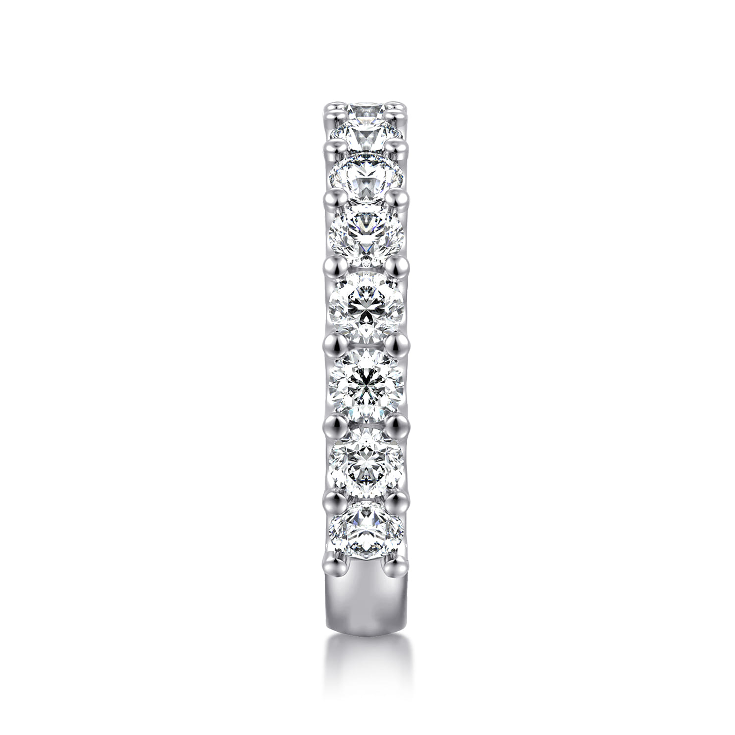Straight Wedding Ring in 14k White Gold with Round Natural Diamond at Gabriel & Co. - Shot 4