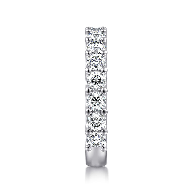 Straight Wedding Ring in 14k White Gold with Round Natural Diamond at Gabriel & Co. - Shot 4