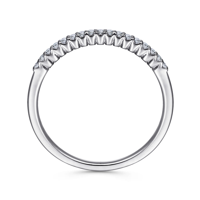Straight Wedding Ring in 14k White Gold with Round Natural Diamond at Gabriel & Co. - Shot 2