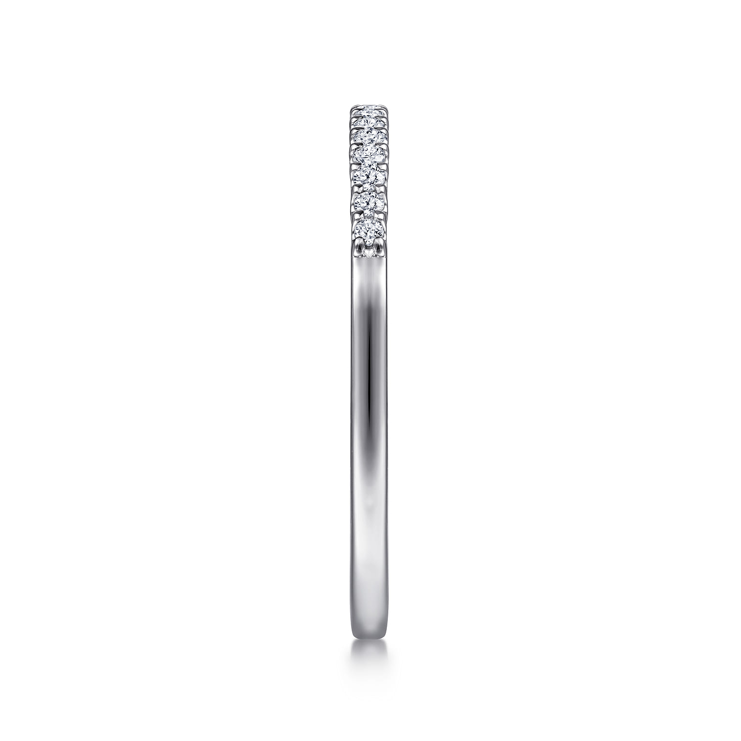 Straight Wedding Ring in 14k White Gold with Round Natural Diamond at Gabriel & Co. - Shot 4