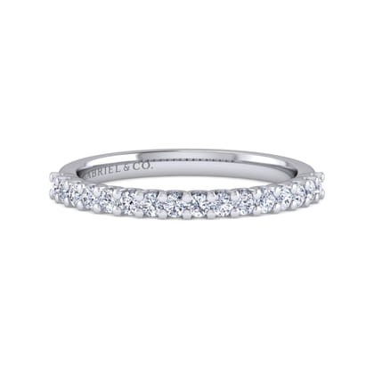 Sorrento - 14K White Gold Shared Prong Set Diamond Wedding Band