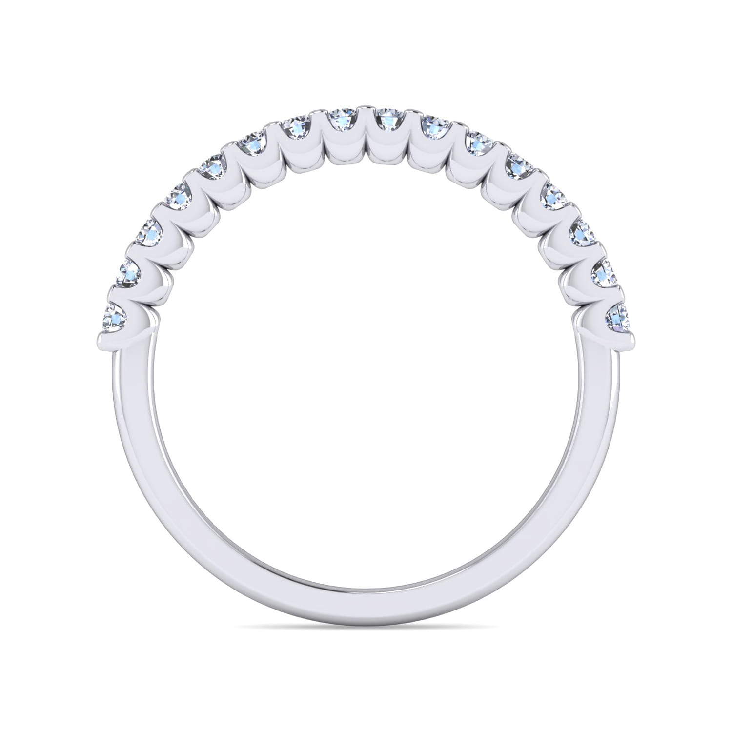 Straight Wedding Ring in 14k White Gold with Round Natural Diamond at Gabriel & Co. - Shot 2