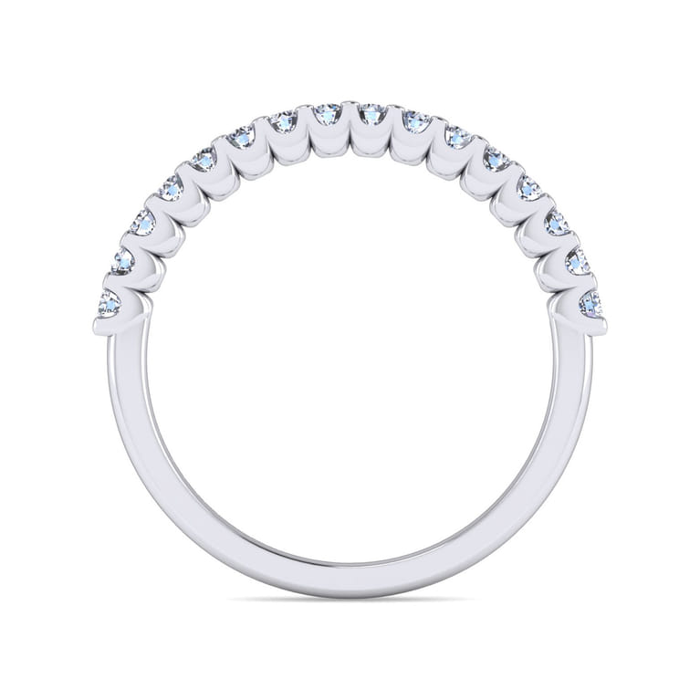 Straight Wedding Ring in 14k White Gold with Round Natural Diamond at Gabriel & Co. - Shot 2