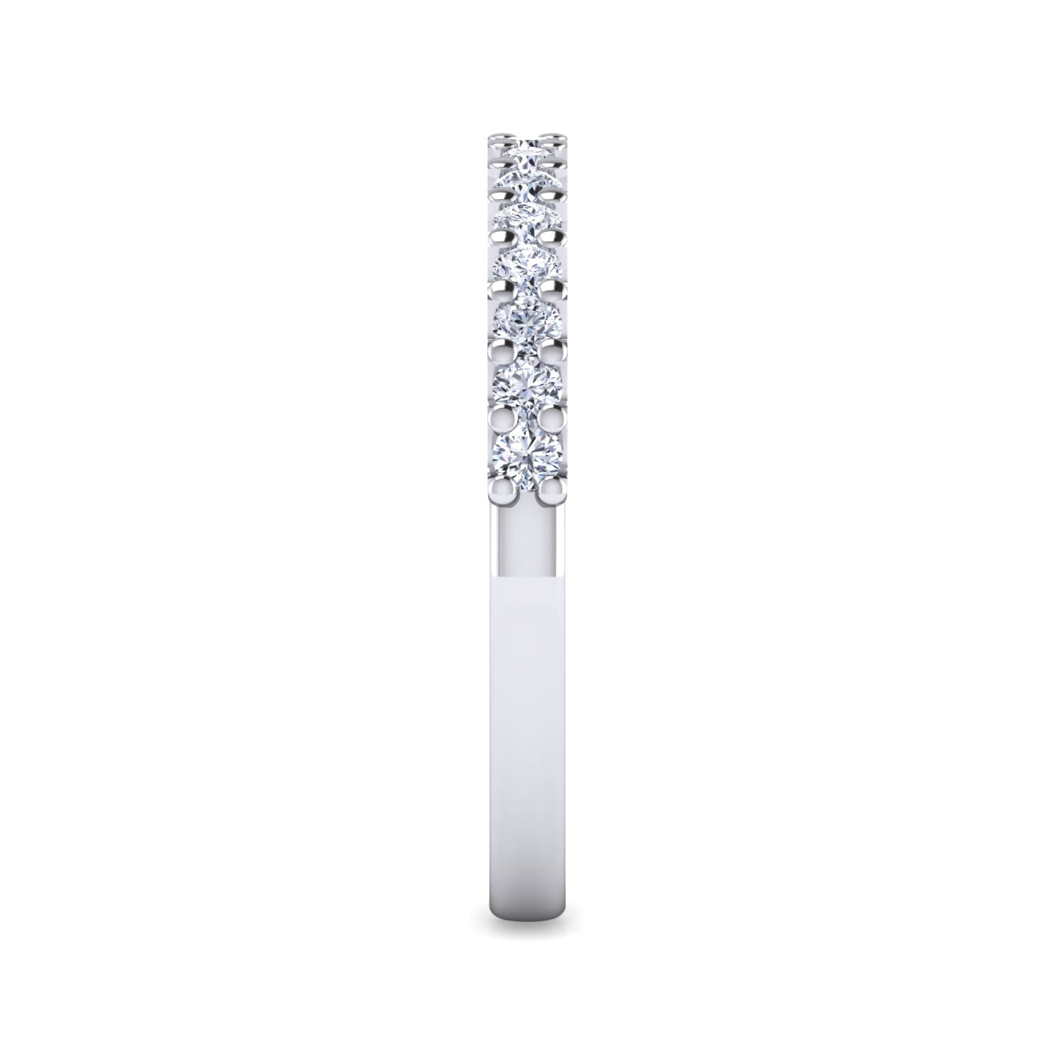 Straight Wedding Ring in 14k White Gold with Round Natural Diamond at Gabriel & Co. - Shot 4