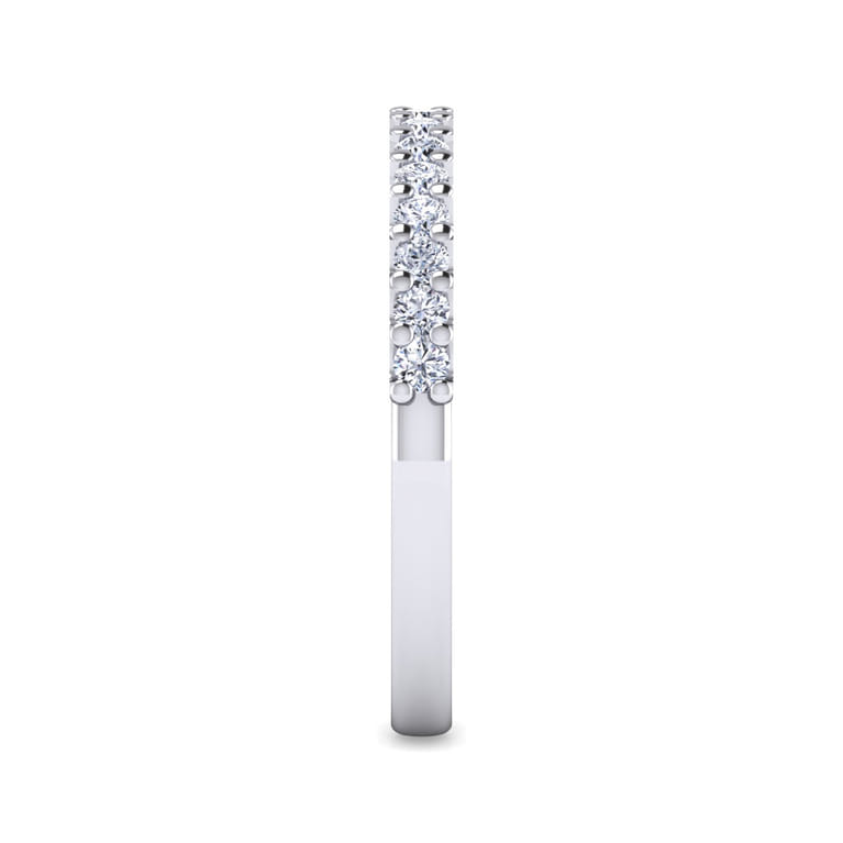 Straight Wedding Ring in 14k White Gold with Round Natural Diamond at Gabriel & Co. - Shot 4