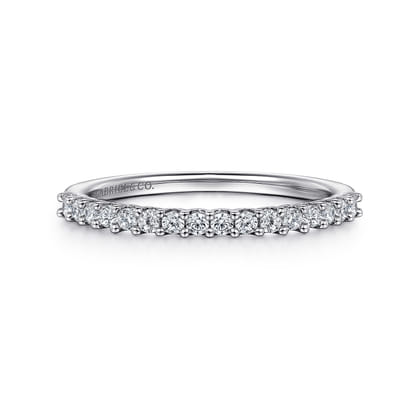 Sorrento - 14K White Gold Shared Prong Set Diamond Wedding Band