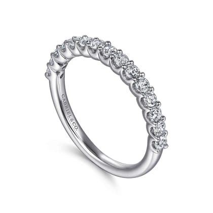 Sorrento - 14K White Gold Shared Prong Set Diamond Wedding Band