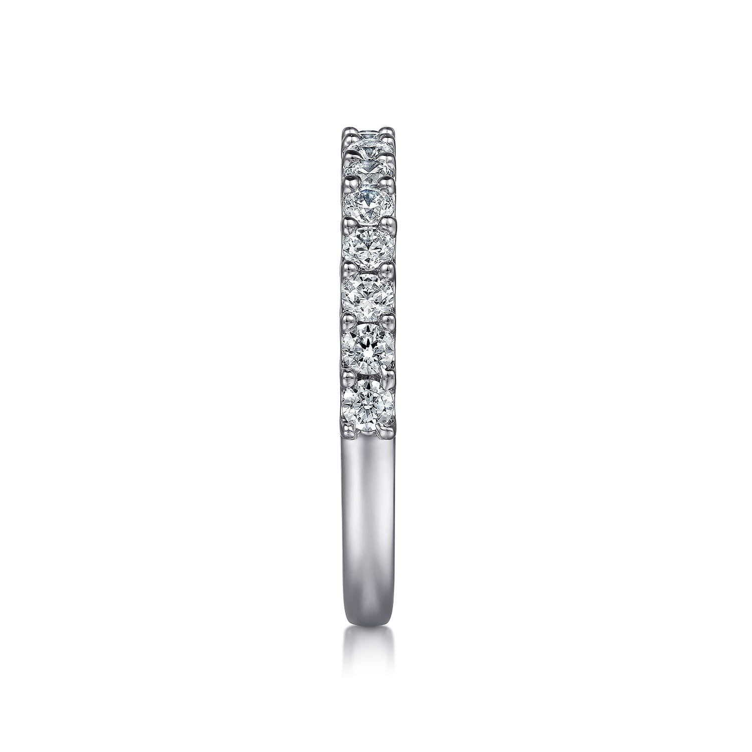 Straight Wedding Ring in 14k White Gold with Round Natural Diamond at Gabriel & Co. - Shot 4