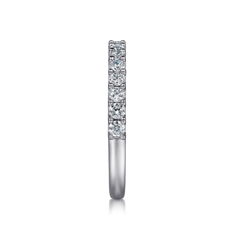 Straight Wedding Ring in 14k White Gold with Round Natural Diamond at Gabriel & Co. - Shot 4