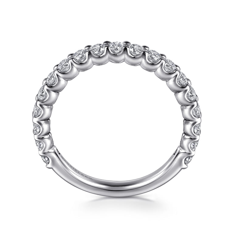 Straight Wedding Ring in 14k White Gold with Round Natural Diamond at Gabriel & Co. - Shot 2
