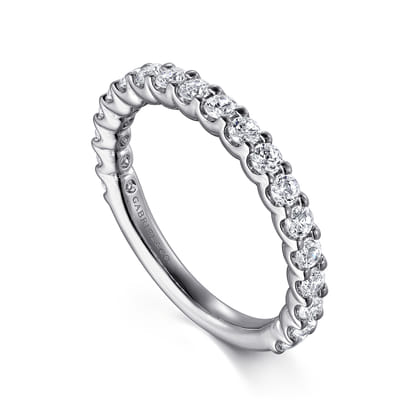 Sorrento - 14K White Gold Shared Prong Set Diamond Wedding Band