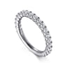 Straight Wedding Ring in 14k White Gold with Round Natural Diamond at Gabriel & Co.
