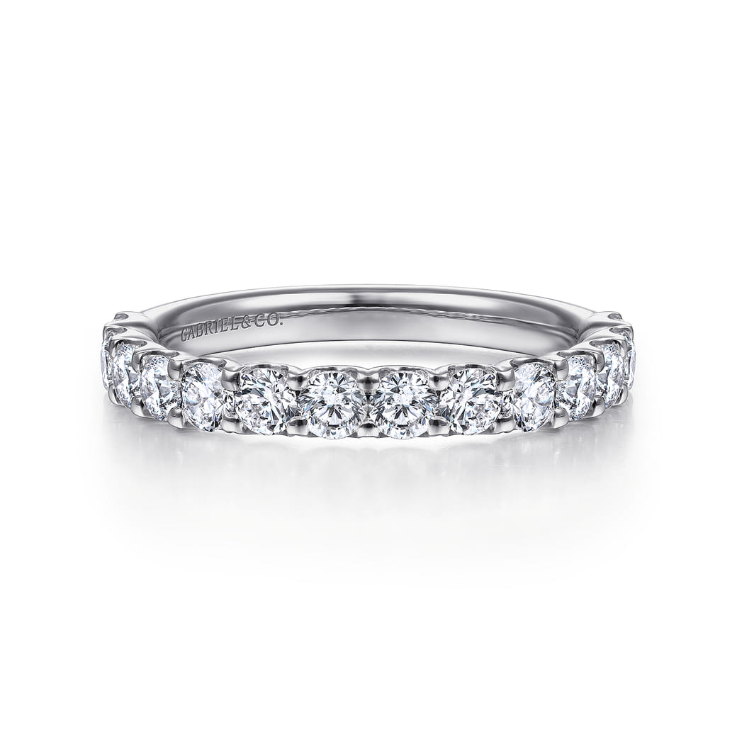 14k White Gold Round Straight Band Gabriel AN7605W44JJ