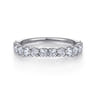 Straight Wedding Ring in 14k White Gold with Round Natural Diamond at Gabriel & Co.