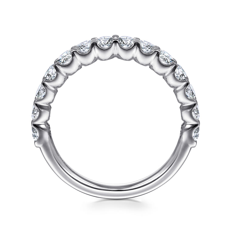 Straight Wedding Ring in 14k White Gold with Round Natural Diamond at Gabriel & Co. - Shot 2