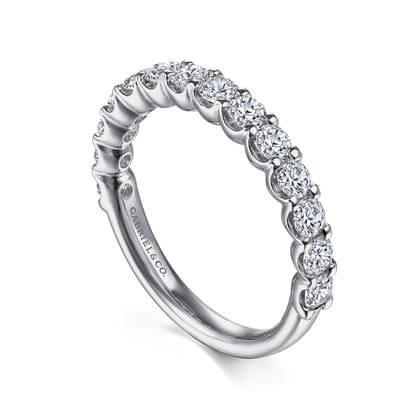 Sorrento - 14K White Gold Shared Prong Set Diamond Wedding Band