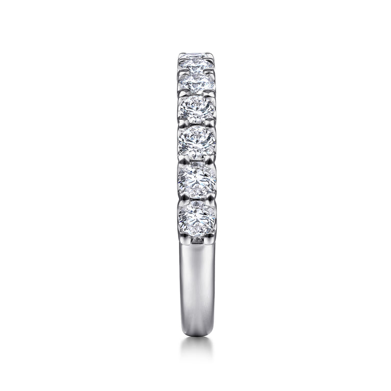 Straight Wedding Ring in 14k White Gold with Round Natural Diamond at Gabriel & Co. - Shot 4