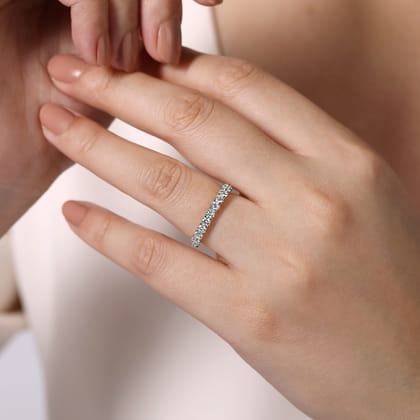 Sorrento - 14K White Gold Shared Prong Set Diamond Wedding Band