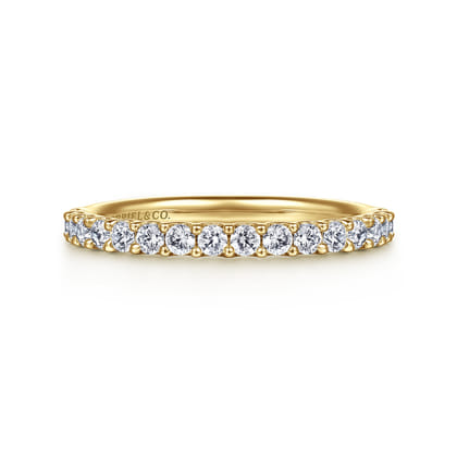 Sorrento - 14K Yellow Gold Shared Prong Set Diamond Wedding Band