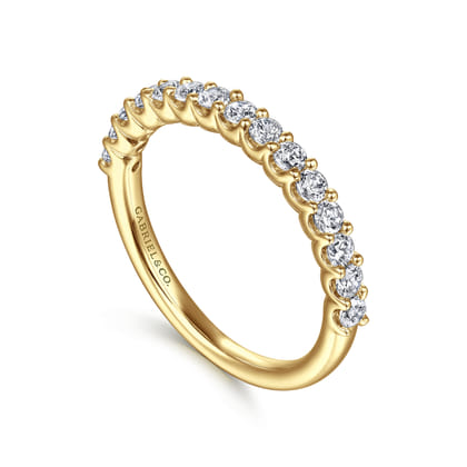 Sorrento - 14K Yellow Gold Shared Prong Set Diamond Wedding Band
