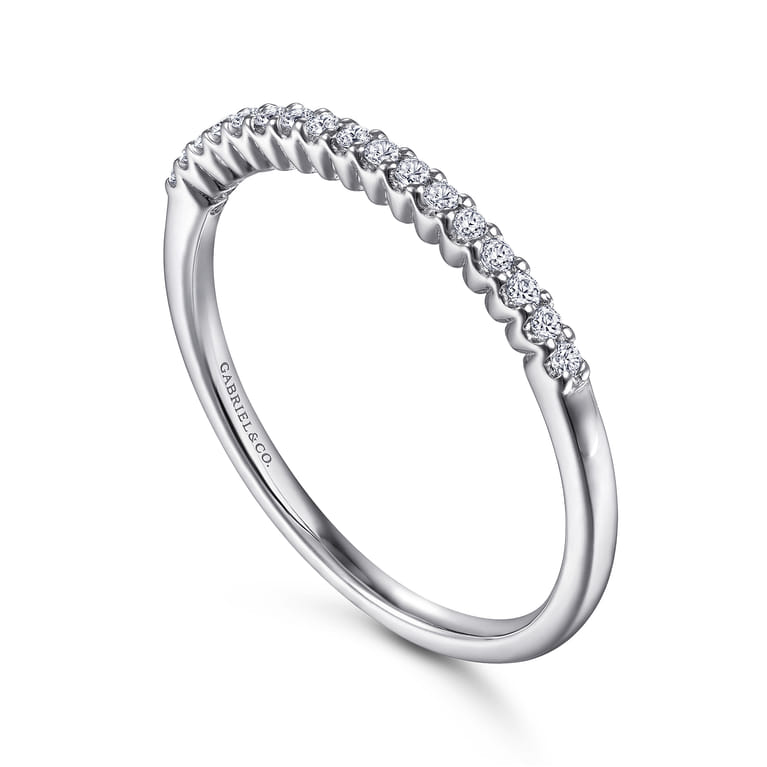 Straight Wedding Ring in Platinum with Round Natural Diamond at Gabriel & Co. - Shot 3