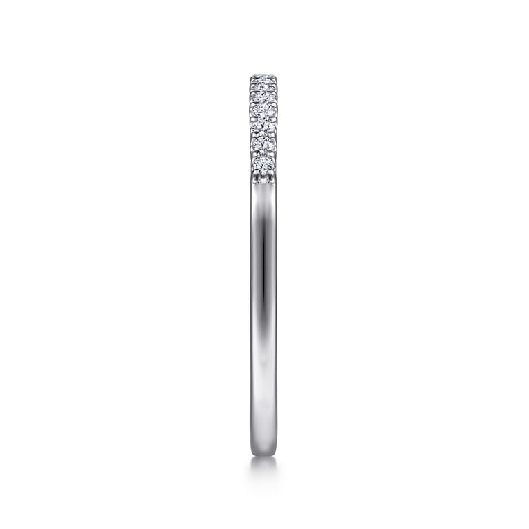 Straight Wedding Ring in Platinum with Round Natural Diamond at Gabriel & Co. - Shot 4