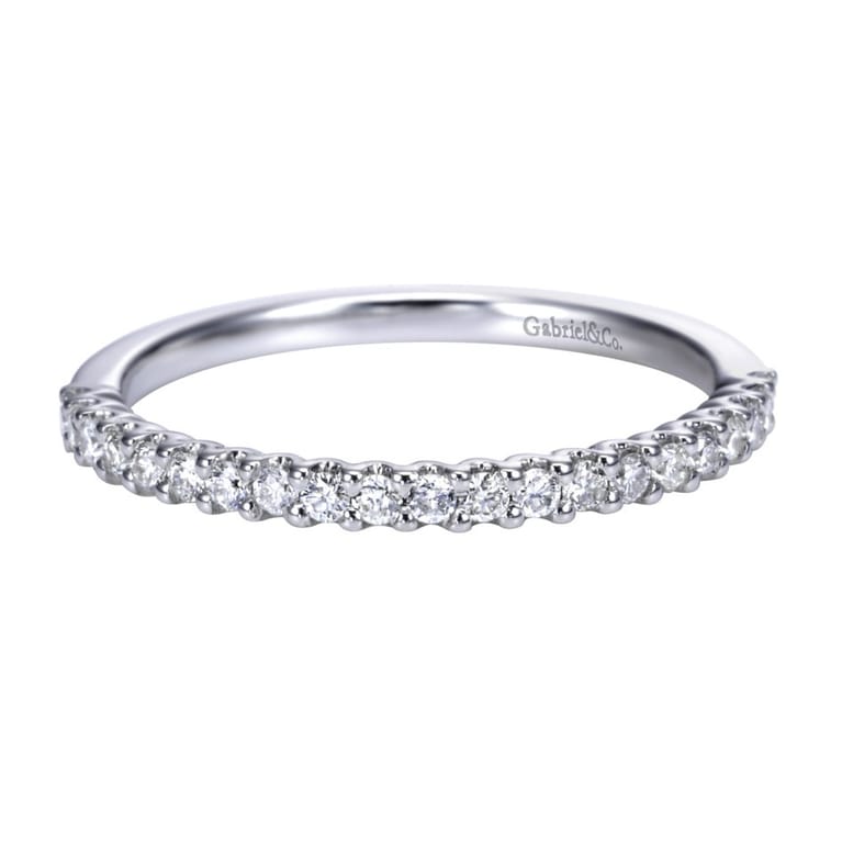 Straight Wedding Ring in Platinum with Round Natural Diamond at Gabriel & Co. - Shot 1