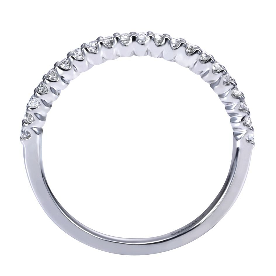 Straight Wedding Ring in Platinum with Round Natural Diamond at Gabriel & Co. - Shot 2
