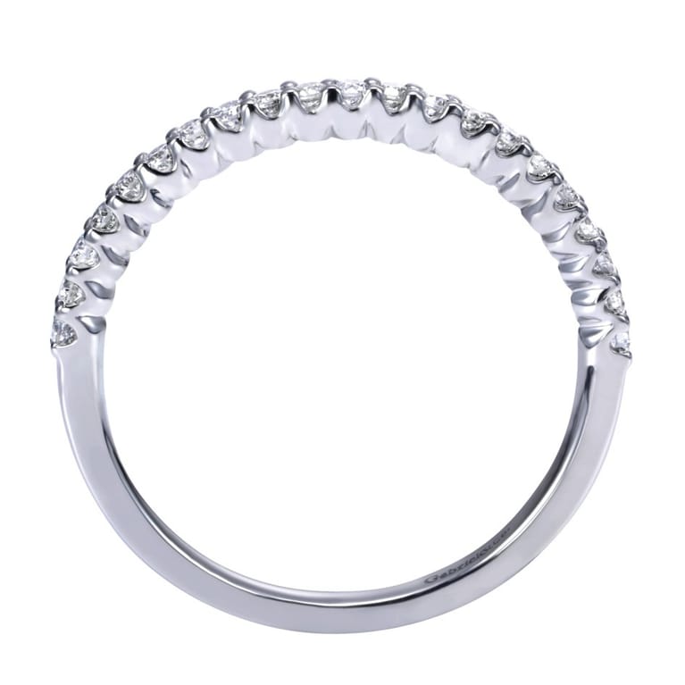 Straight Wedding Ring in Platinum with Round Natural Diamond at Gabriel & Co. - Shot 2