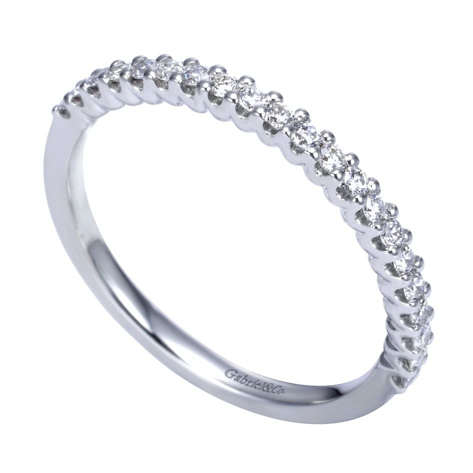 Straight Wedding Ring in Platinum with Round Natural Diamond at Gabriel & Co. - Shot 3