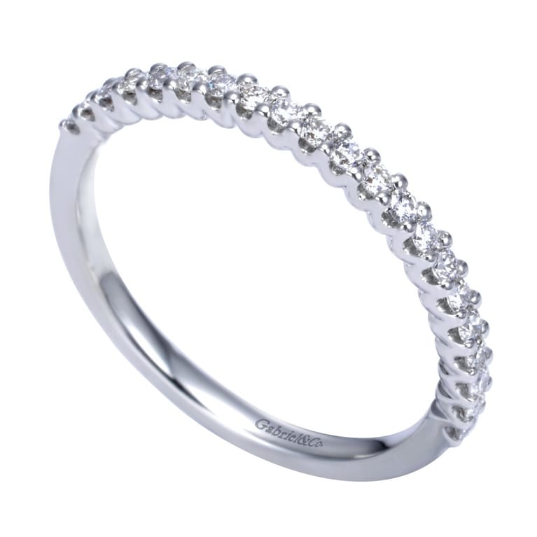 Straight Wedding Ring in Platinum with Round Natural Diamond at Gabriel & Co. - Shot 3