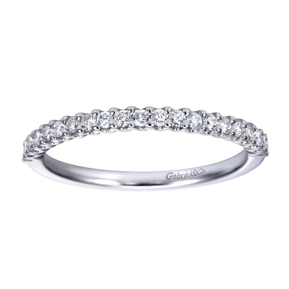 Straight Wedding Ring in Platinum with Round Natural Diamond at Gabriel & Co. - Shot 4