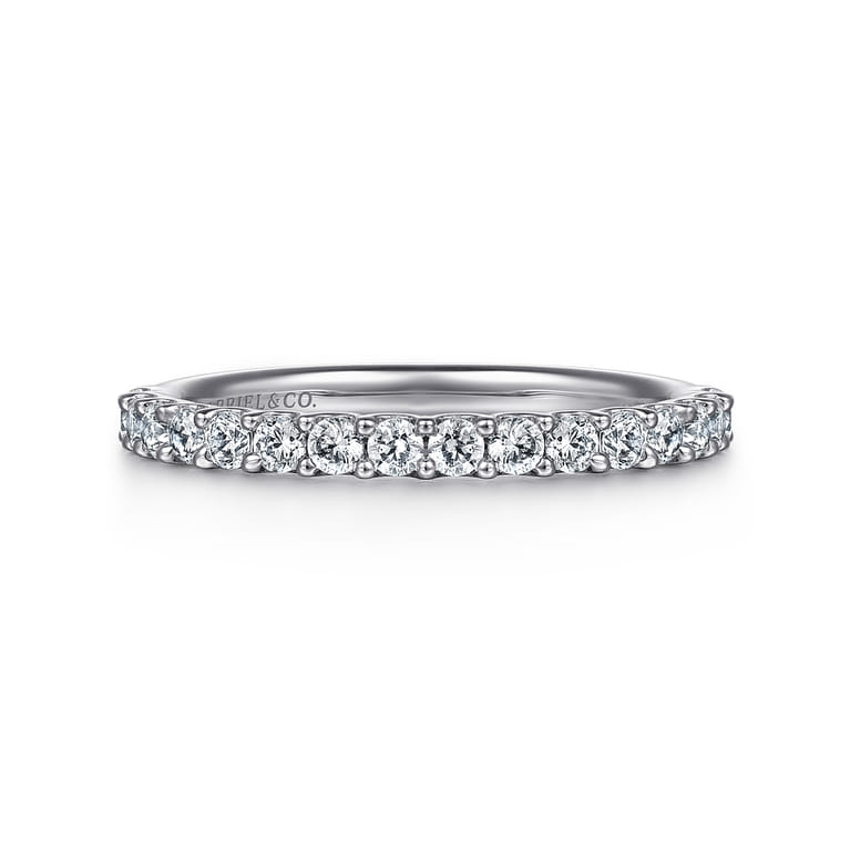 Straight Wedding Ring in Platinum with Round Natural Diamond at Gabriel & Co. - Shot 1
