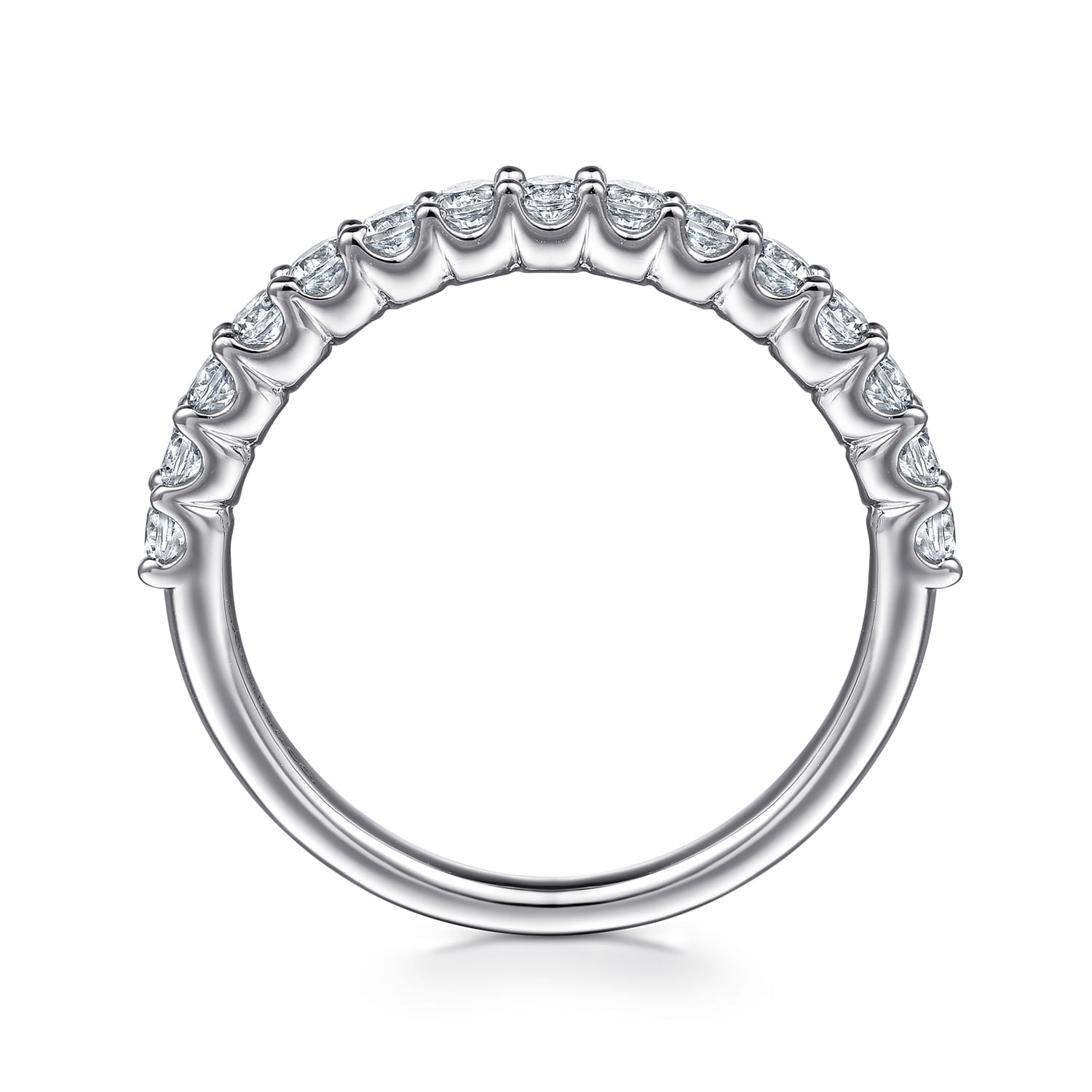 Straight Wedding Ring in Platinum with Round Natural Diamond at Gabriel & Co. - Shot 2