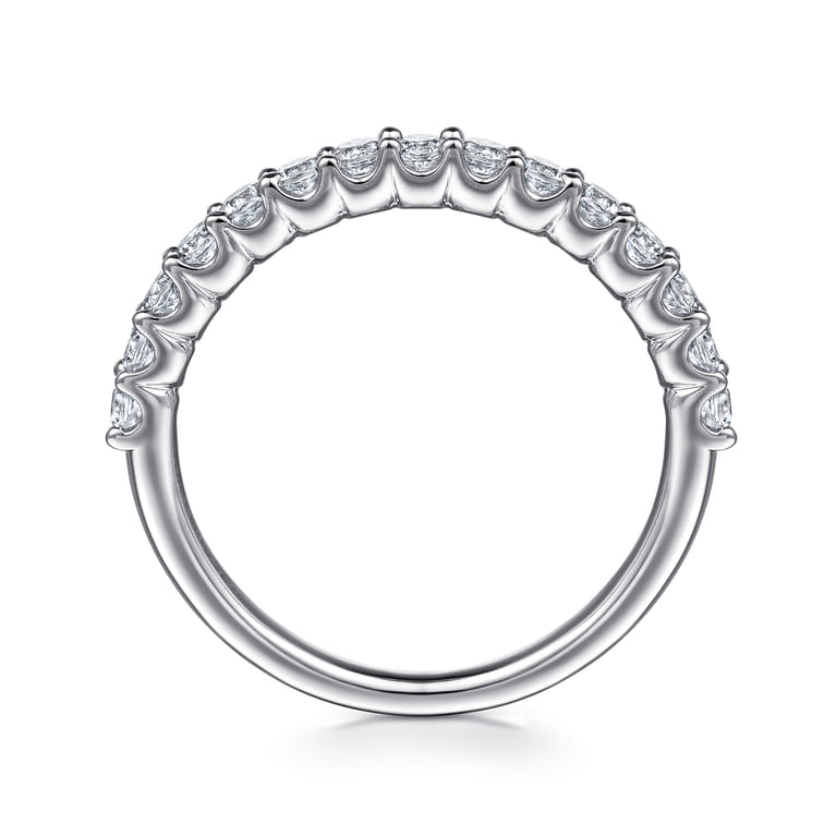 Straight Wedding Ring in Platinum with Round Natural Diamond at Gabriel & Co. - Shot 2