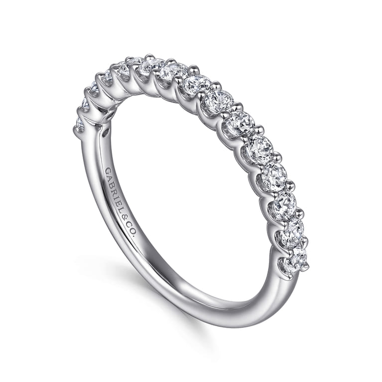 Straight Wedding Ring in Platinum with Round Natural Diamond at Gabriel & Co. - Shot 3
