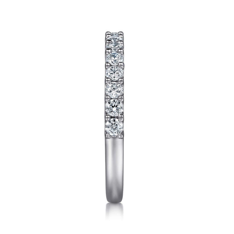 Straight Wedding Ring in Platinum with Round Natural Diamond at Gabriel & Co. - Shot 4