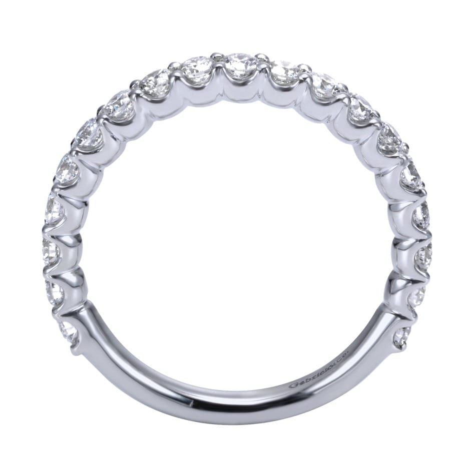 Straight Wedding Ring in Platinum with Round Natural Diamond at Gabriel & Co. - Shot 2