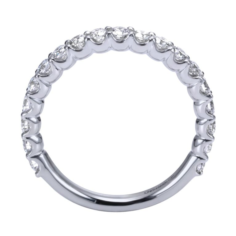 Straight Wedding Ring in Platinum with Round Natural Diamond at Gabriel & Co. - Shot 2