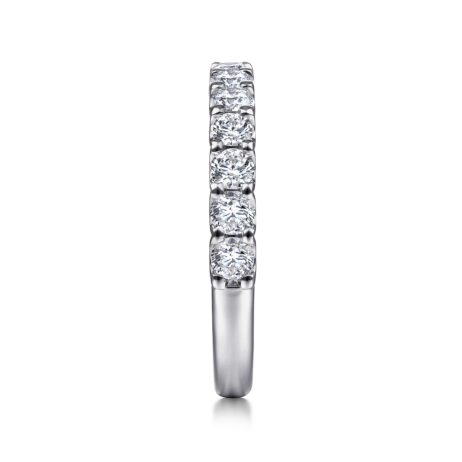 Straight Wedding Ring in Platinum with Round Natural Diamond at Gabriel & Co. - Shot 4
