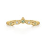 Curved Wedding Ring in 14k Yellow Gold with Round  at Gabriel & Co.