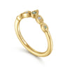 Curved Wedding Ring in 14k Yellow Gold with Round  at Gabriel & Co.