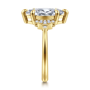 Splendid - 14K Yellow Gold 6 Prong Marquise Shape Diamond Engagement Ring