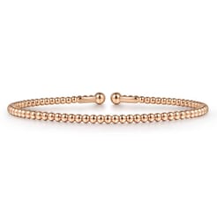 Split 14K Rose Gold Beaded Bujukan Bangle