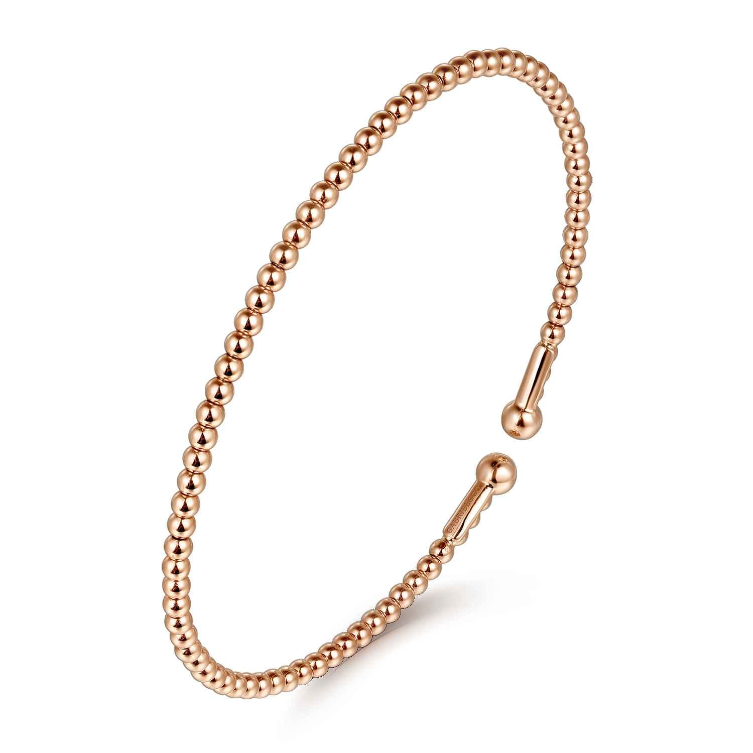 Split 14K Rose Gold Beaded Bujukan Bangle - Shot 2