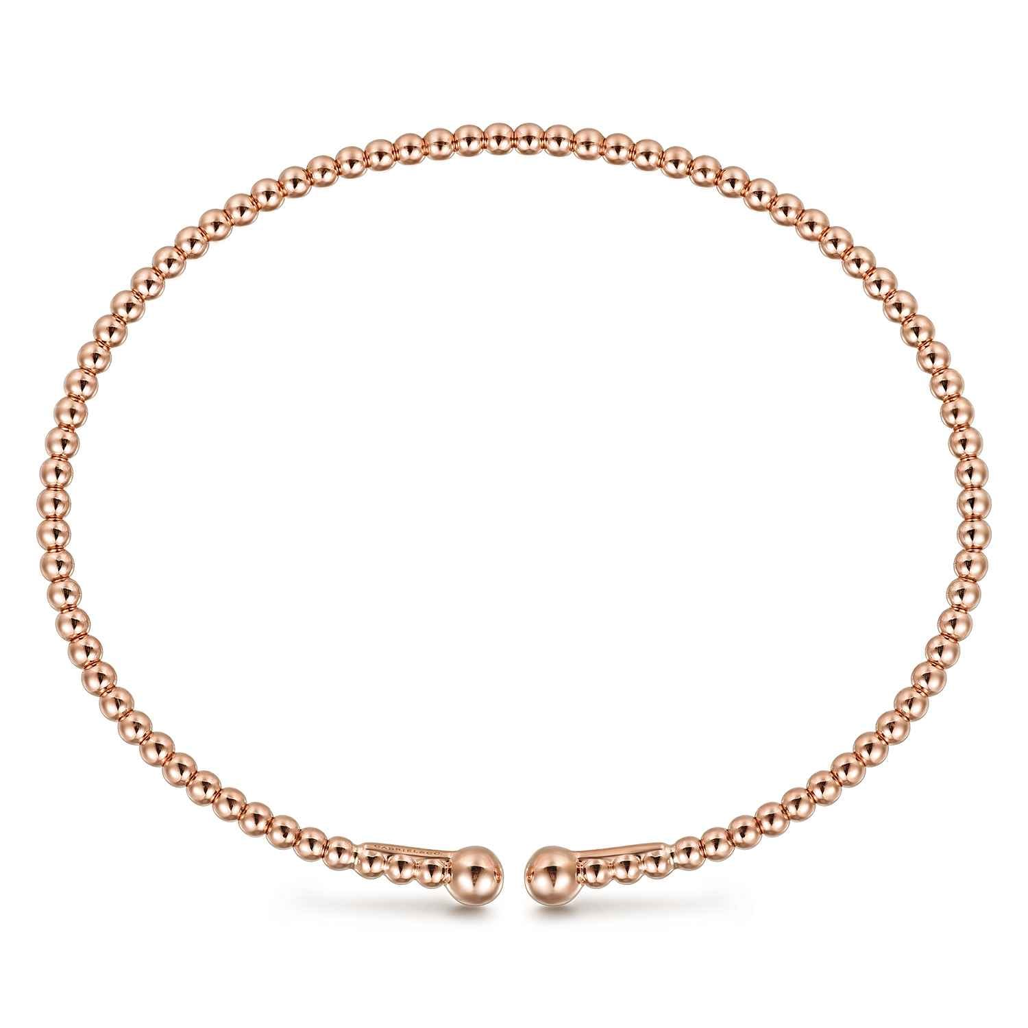 Split 14K Rose Gold Beaded Bujukan Bangle - Shot 3