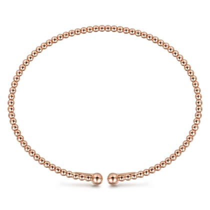 Split 14K Rose Gold Beaded Bujukan Bangle