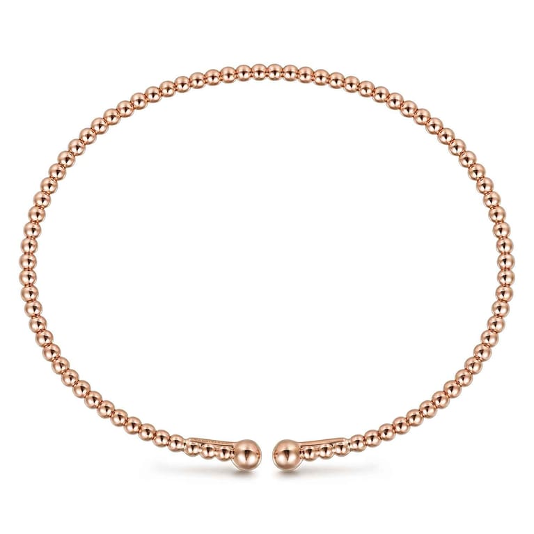 Split 14K Rose Gold Beaded Bujukan Bangle - Shot 3