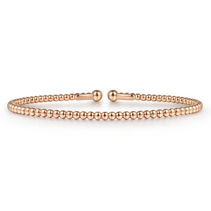 Split 14K Rose Gold Beaded Bujukan Bangle