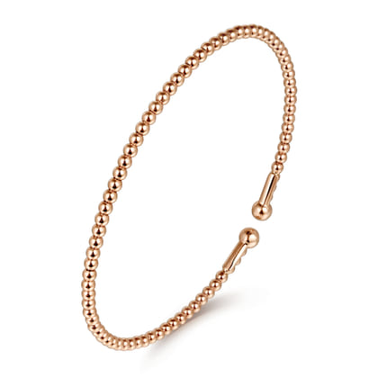 Split 14K Rose Gold Beaded Bujukan Bangle